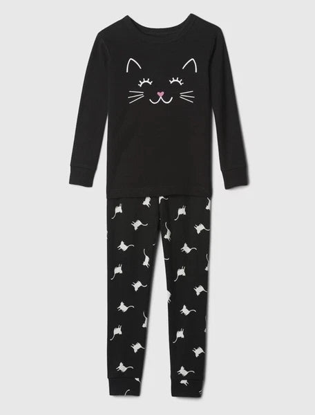 NWT Baby Gap Toddler Girls Pajamas Halloween black cat kitty organic u pick size