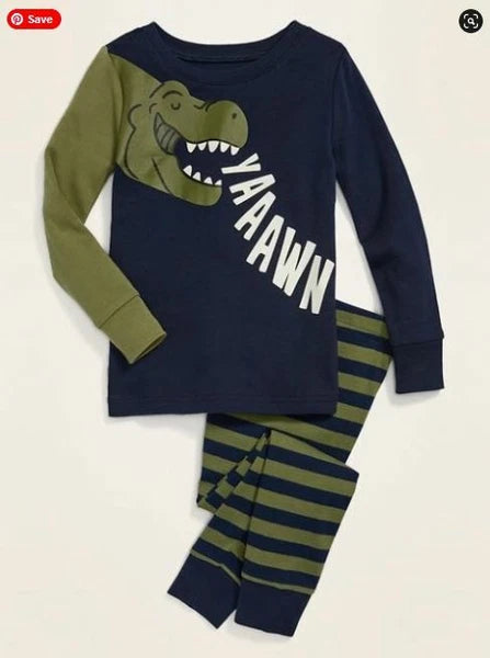 Old Navy Unisex Snug-Fit Dino-Graphic Sleep Set pajamas 3T 4T 5T