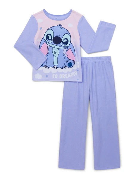 NEW DISNEY LILO & STITCH GIRLS SIZE 7/8, 10/12 OR 14/16 PURPLE SO DREAMY PAJAMAS