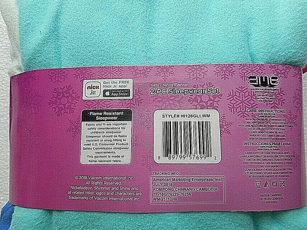 Nickelodeon Simmer & Shine Girls Long Sleeve 2-Piece Pajama Set