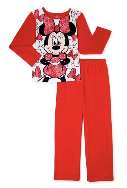 Disney Minnie Mouse Girls Pajama Set 2-Pc Pjs Gift Set Sleepwear NWT Red