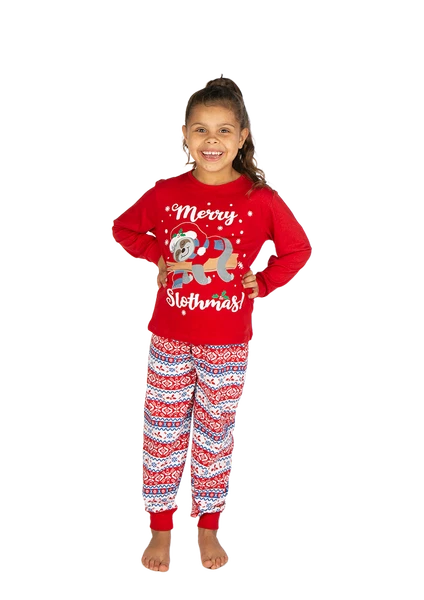 Boys Girls Personalised Christmas Sloth  Pyjama Set 4-5 years up to 13 Years
