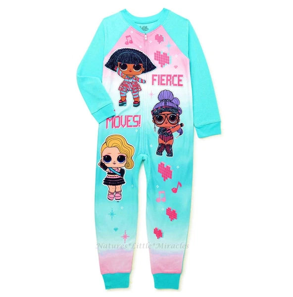 LOL Surprise Doll Pajamas Size 4 - 12 Girls One Piece Union Suit Blanket Sleeper
