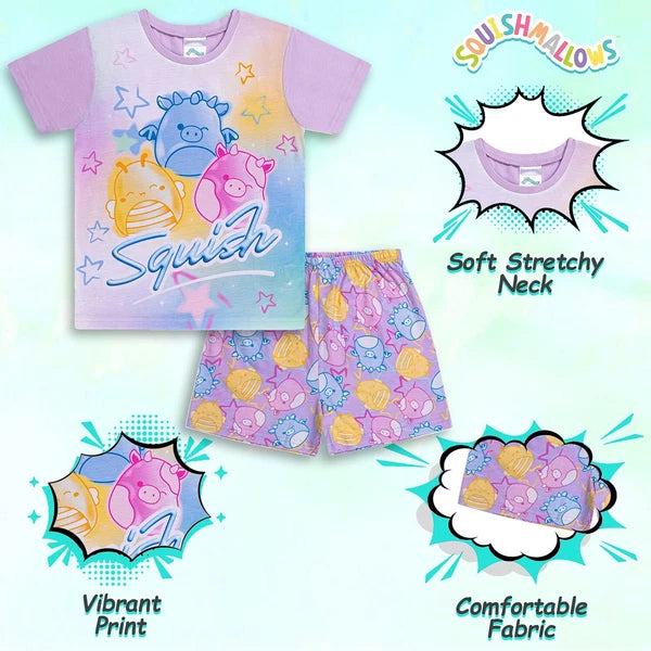 Squishmallows Girls Pyjamas Short Pjs For Girls, Nightwear for Girls