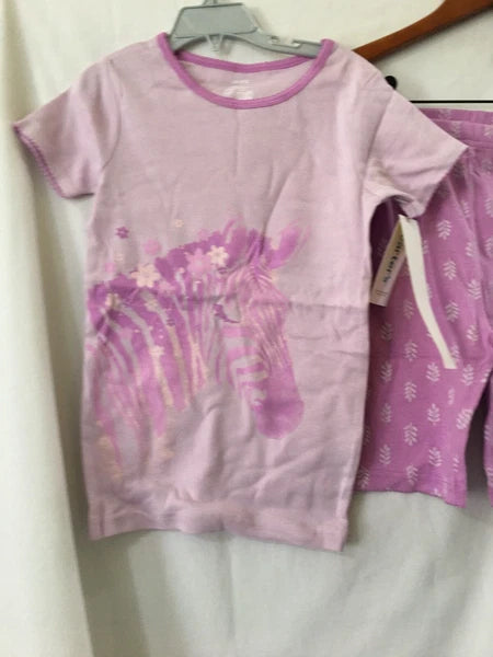 New Carter's Kid Girls Zebra Pajama Set Snug fit Shorts 4