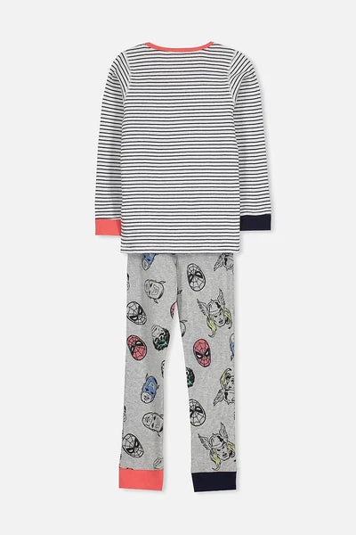 Marvel x Cotton On Mega Heads Harry Long Sleeve Boys Pajama  Set