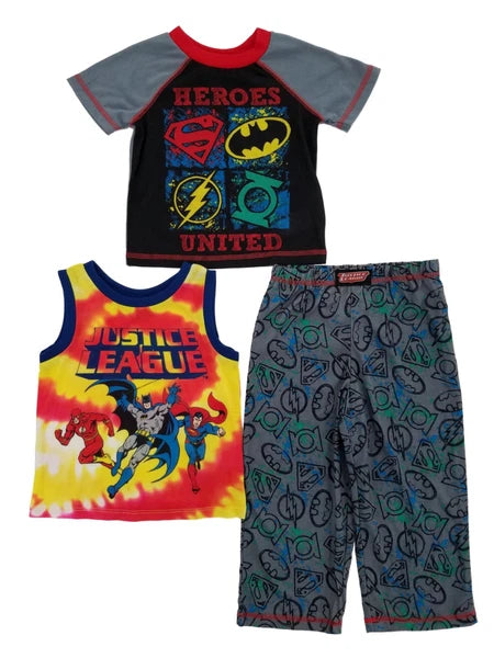 Justice League DC Comics Toddler Boys 3-Piece Heroes United Pajama Set 4T